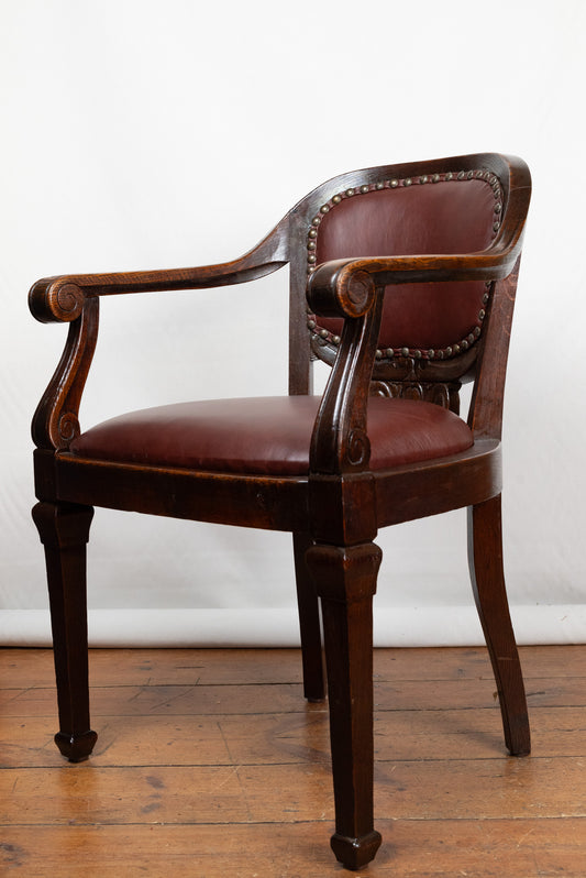 Antiker Schreibtischstuhl aus Eiche, 1920er