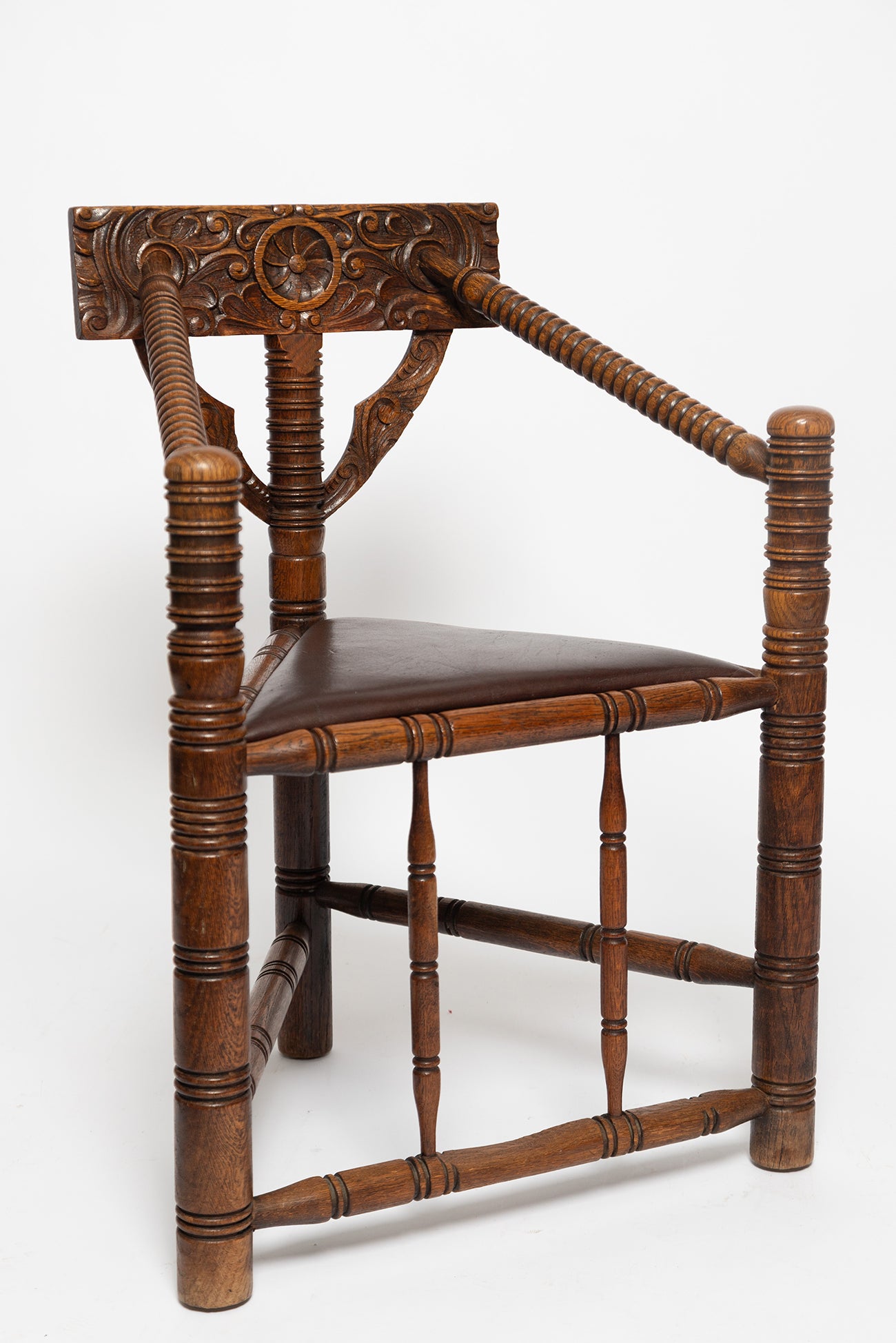 Antiker Stuhl aus Kiefernholz, 1890er