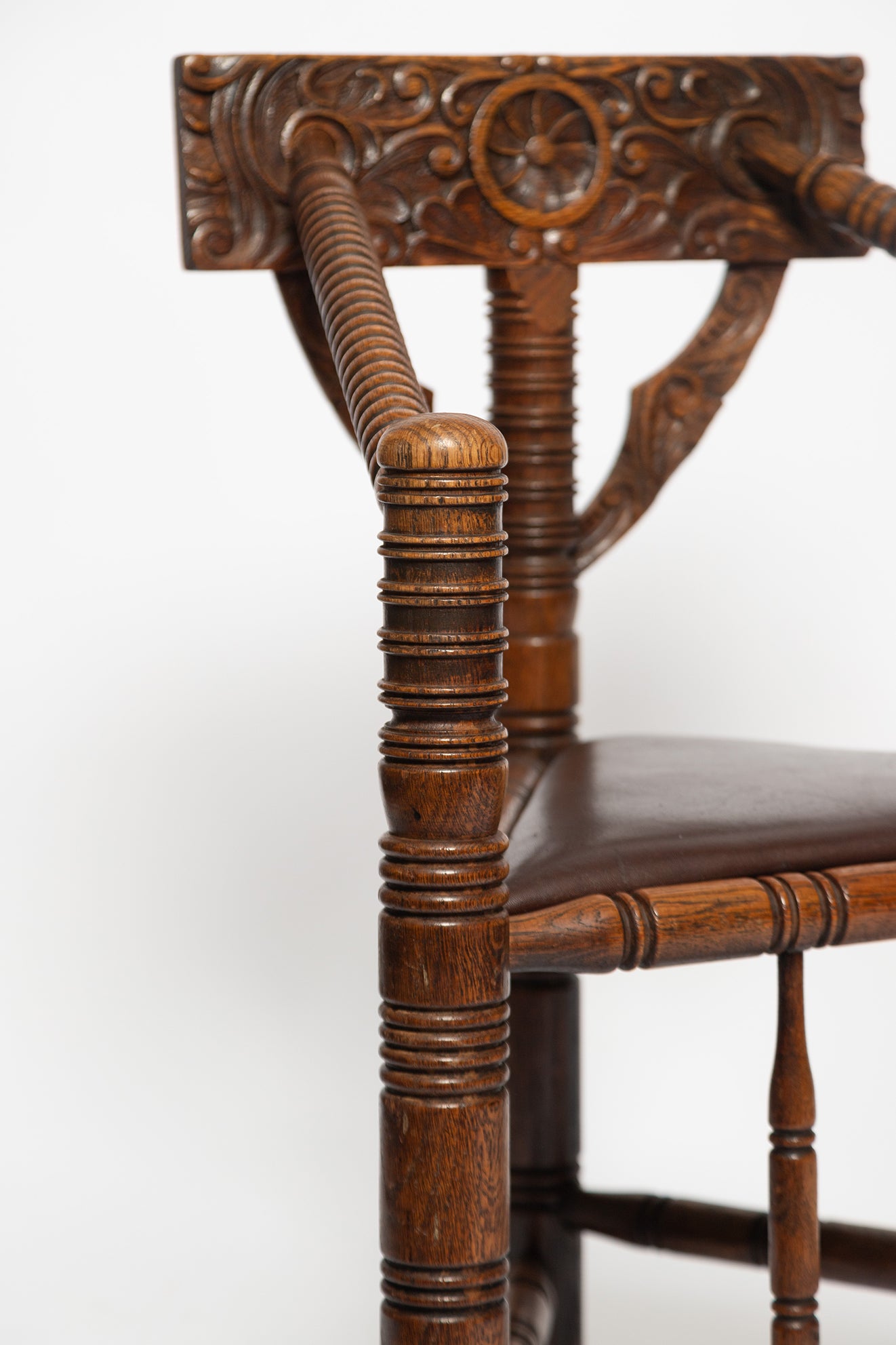 Antiker Stuhl aus Kiefernholz, 1890er