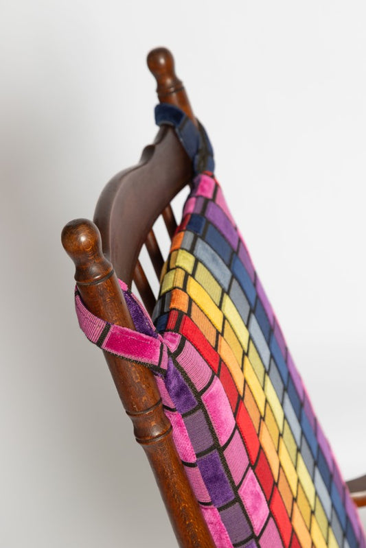 Campaign Schaukelstuhl aus Eiche, 1900er