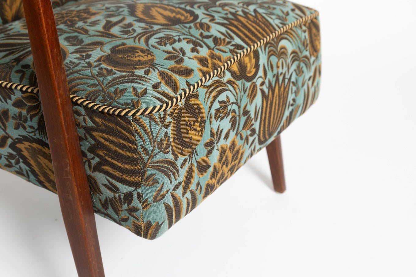 Mid-Century Armlehnstuhl mit Blumenmuster, 1960er
