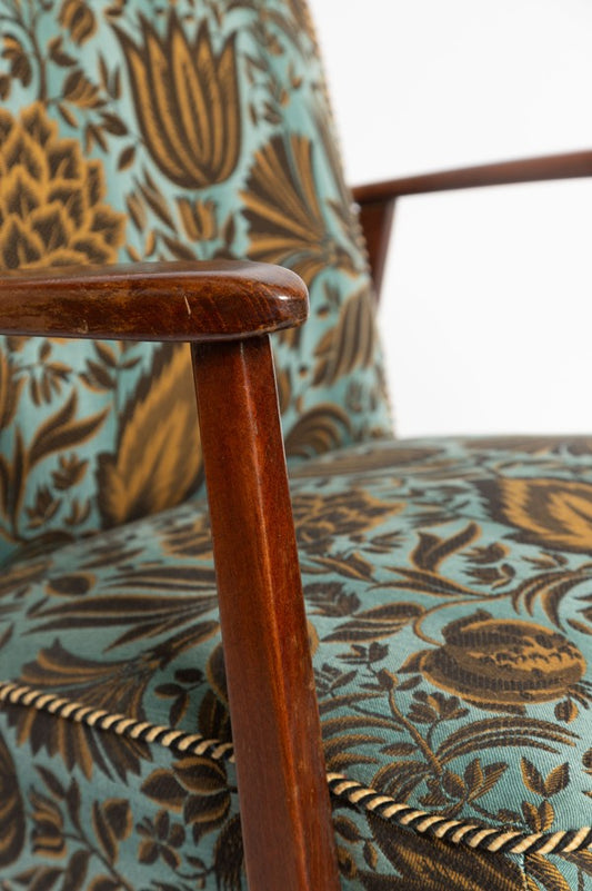 Mid-Century Armlehnstuhl mit Blumenmuster, 1960er