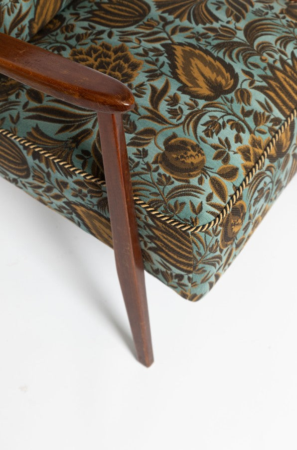 Mid-Century Armlehnstuhl mit Blumenmuster, 1960er