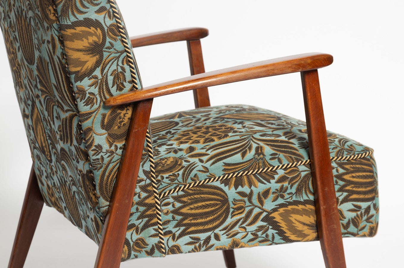 Mid-Century Armlehnstuhl mit Blumenmuster, 1960er
