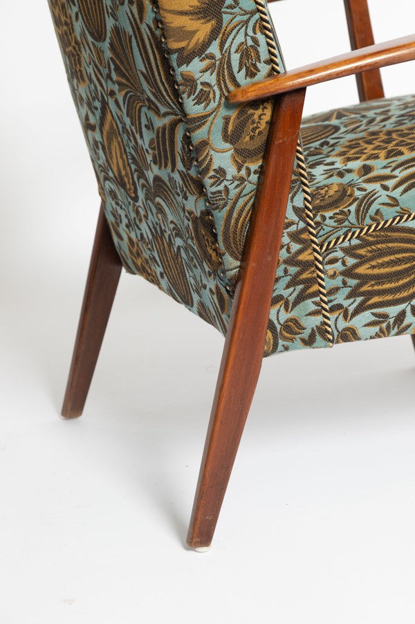 Mid-Century Armlehnstuhl mit Blumenmuster, 1960er