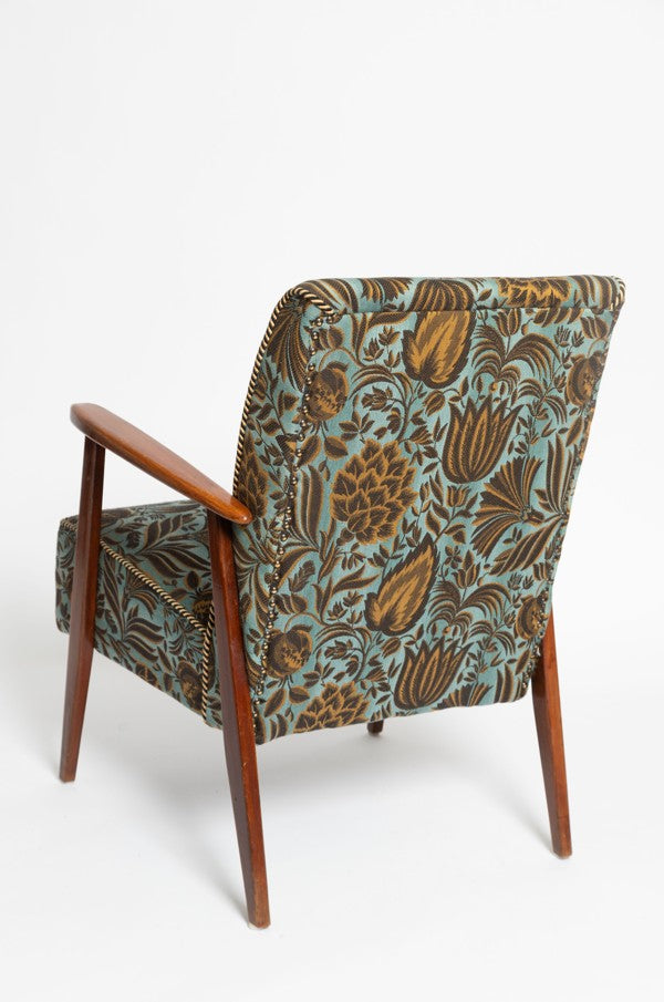 Mid-Century Armlehnstuhl mit Blumenmuster, 1960er