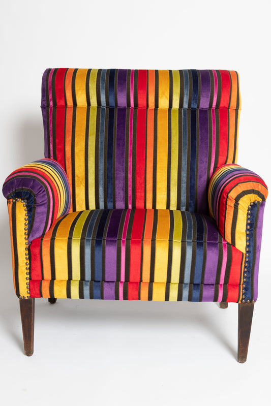 Antiker Gründerzeit Sessel im Rainbow Design, 1890er