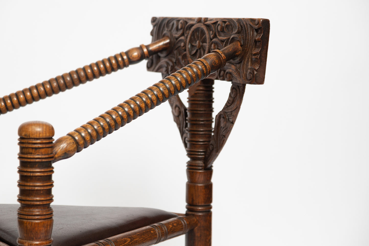 Antiker Stuhl aus Kiefernholz, 1890er