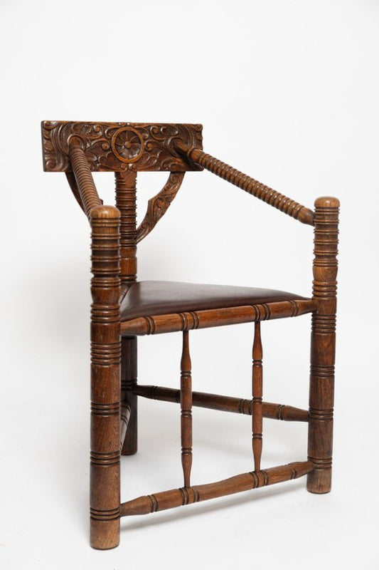 Antiker Stuhl aus Kiefernholz, 1890er