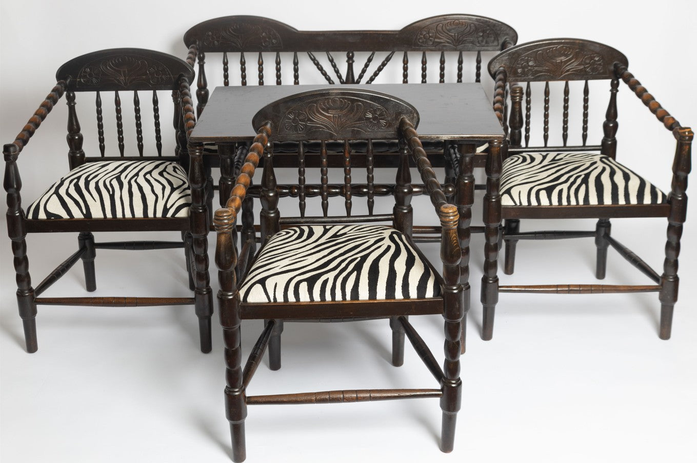 Worpswede Sitzgarnitur aus Kiefernholz, 1905, 5 . Set