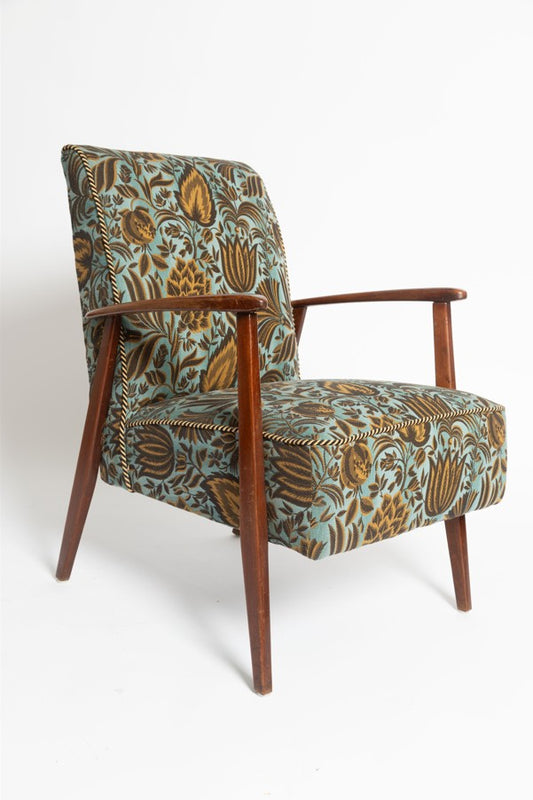 Mid-Century Armlehnstuhl mit Blumenmuster, 1960er