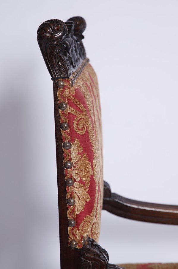 Antiker Gründerzeit Sessel aus Eiche, 1895